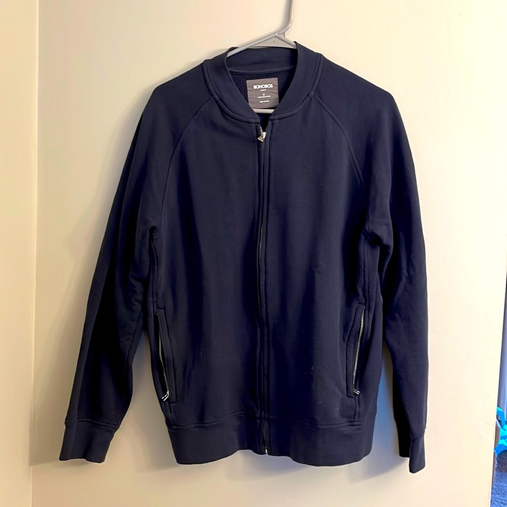 Bonobos Slim Fit navy blue Bomber jacket / sweater - Medium
